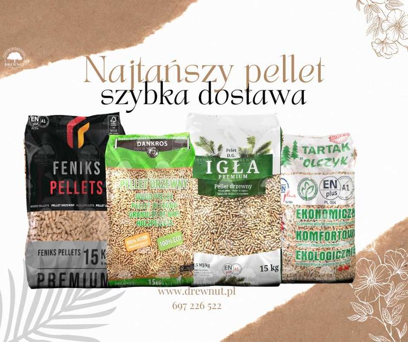 pellet NAJTAŃSZY pellet drzewny oraz Feniks Barlinek Lava A1  6mm/8mm
