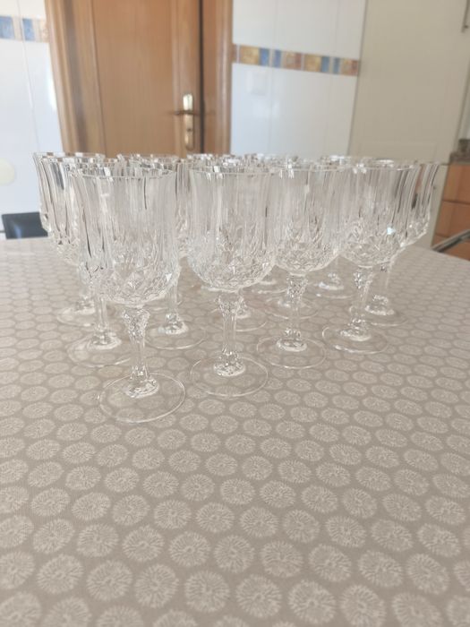 14 copos de cristal em muito bom estado