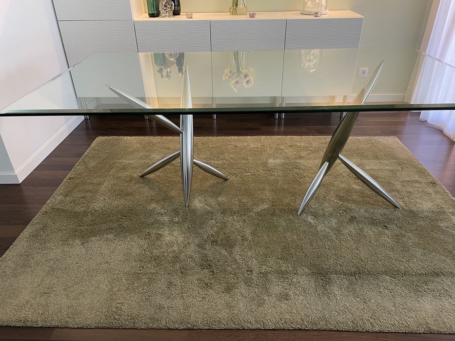 Mesa vidro Ângelo reflex Pitto 72 (oportunidade)