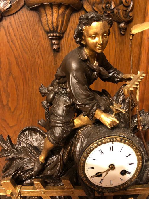Antyk piękny i niespotykany zegar francuski Japy XIX wiek