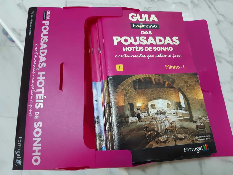 Conjunto 5 Guias de Portugal, em caixa de arquivo original, anos 2000