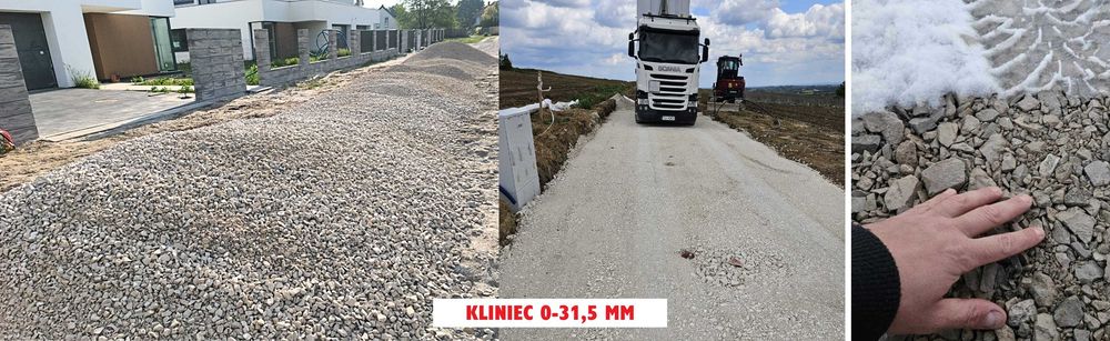 Kruszywo Drogowe, Kliniec, Tłuczeń  Grysy, Mieszanki 0-31,5, 0-63 -PROSTO Z KOPALNI !! SZYBKI TERMIN !!