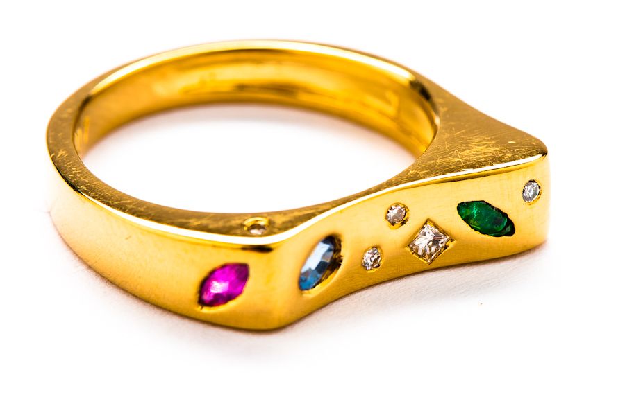 Boski Złoty Pierścionek - 18K - 5,46g - DIAMENTY - KRAKÓW