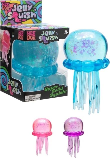 Іграшка-антистрес медуза ,играшка для дітей , NeeDoh elly Squish Glow 10см , сквіш ,