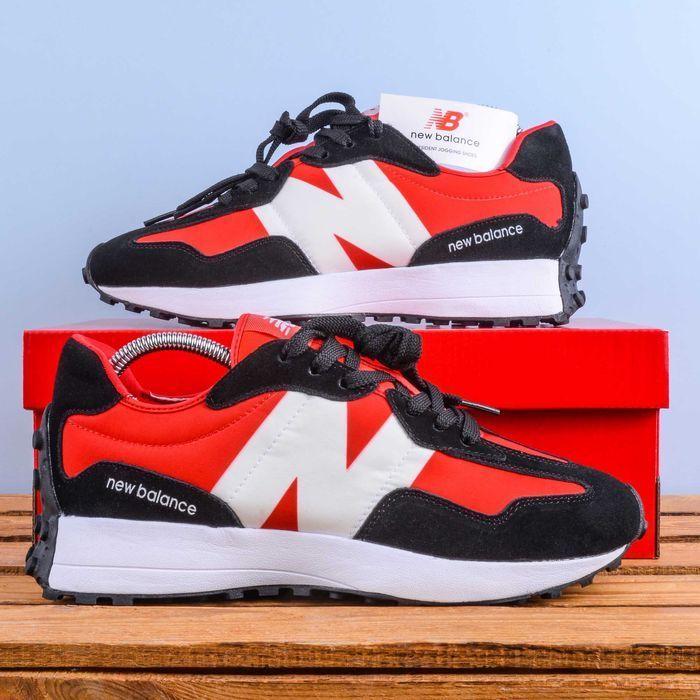 (1864) Чоловічі Кросівки New Balance 327 чорні з червони (41-46) nb нб