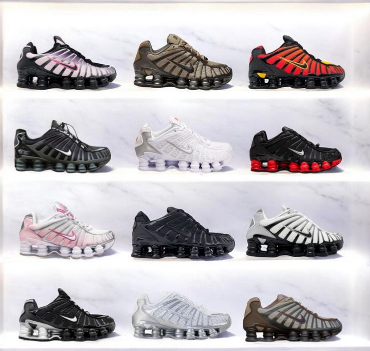 р36-45 Кросівки Nike Shox TL black white silver grey pink brown