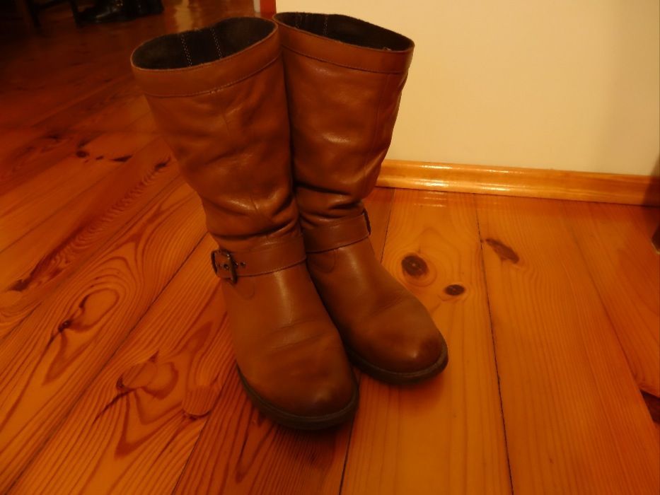 Kozaki damskie LASOCKI, SKÓRZANE, ocieplane, r. 39