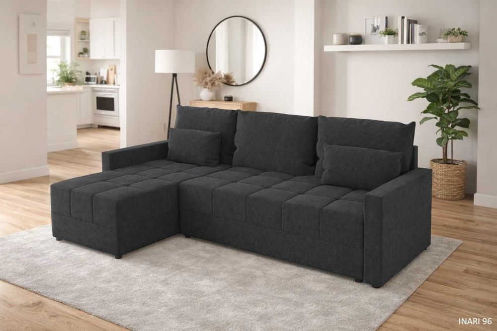 NOWY Narożnik z funkcją spania DOMINO L, Rogówka PRODUKT OD PRODUCENTA