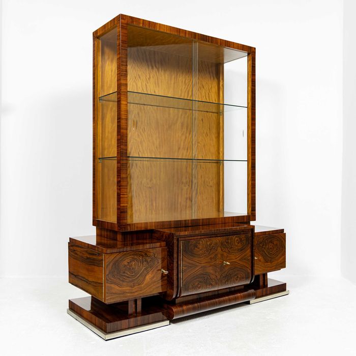 Serwantka Art Deco Kraków Witryna Orzech Palisander Mahoń Antyk Stara