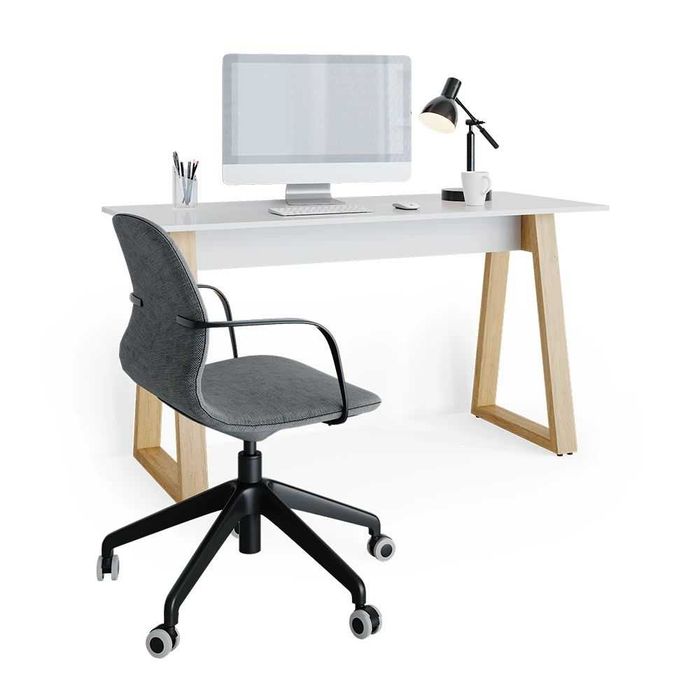 Biurko, toaletka, antracyt/biały stolik loft DaMaOutlet.pl