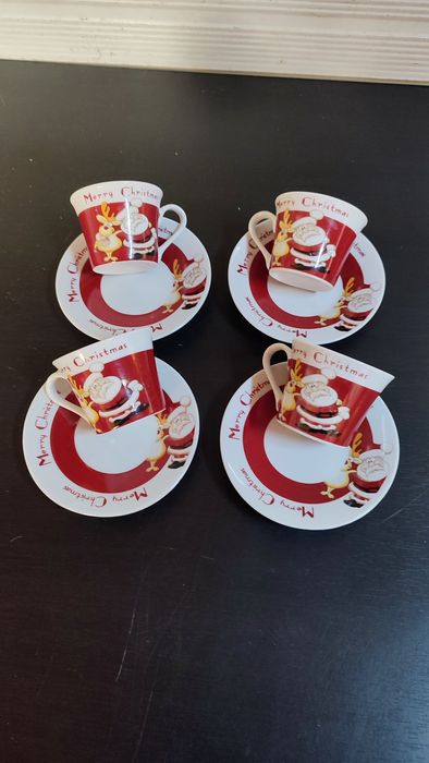 Conjunto 4 chávenas de Café Natal