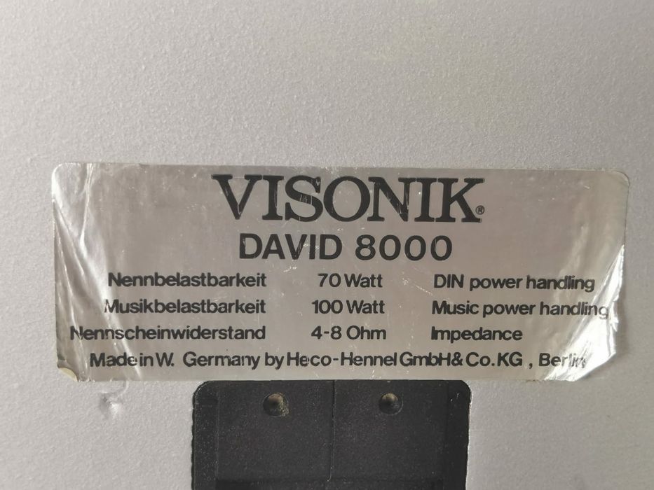Kolumny Visonik David 8000 4ohm 70/100W studyjne monitory