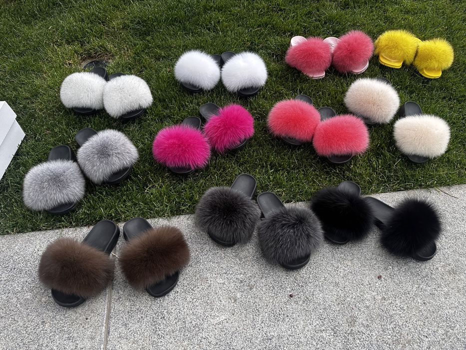 Тапки с мехом , тапулі з натуральним хутром