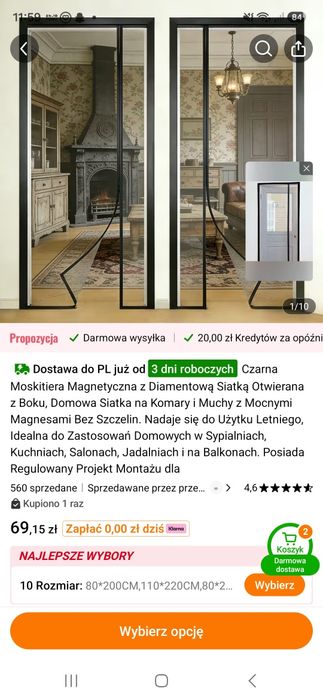 Moskitera na drzwi
