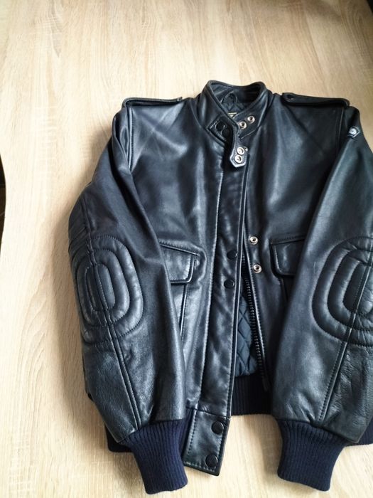 Шкіряна куртка ECHTES LEDER мото косуха пілот бомпер