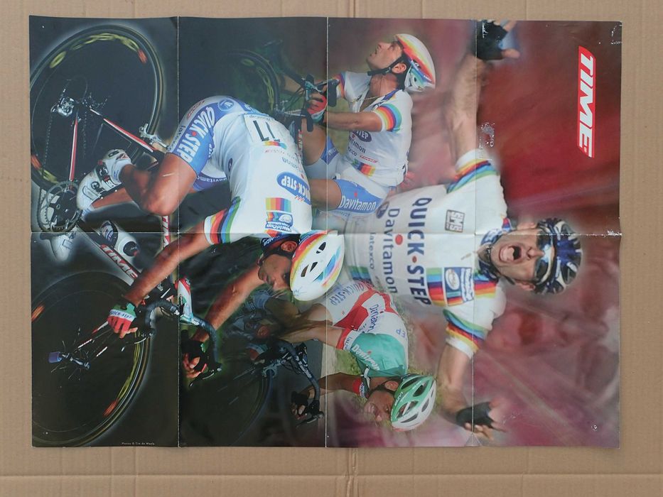 duży plakat kolarski Time Quick-step rama carbon osprzęt Time