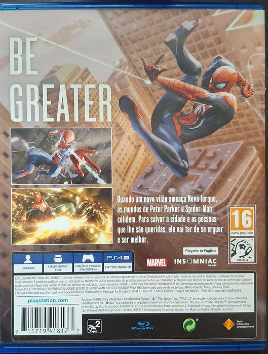 Jogo Spider Man PS4(Compatível com PS5)
