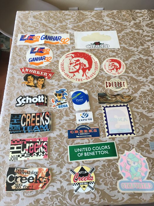 Autocolantes temas variados década 90