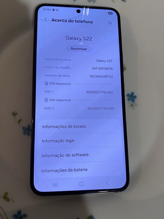 Samsung S22 em muito bom estado