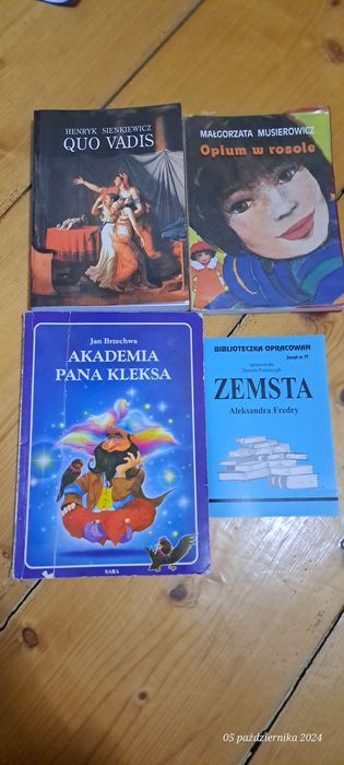 Lektury  zemsta/akademia pana kleksa/quo vadis