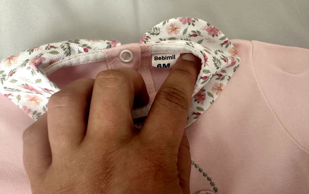 Fato Rosa Flores Bebé 6M NOVO