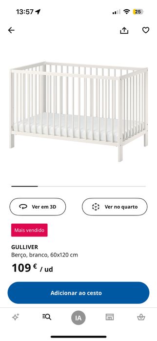 2 bercos branco IKEA