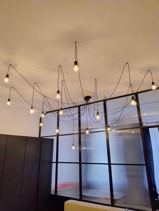 Lampa pająk 15 kabli z żarówkami
