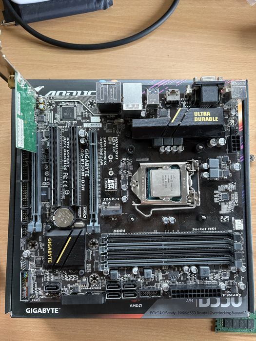 Płyta główna Gigabyte B150M-D3H z procesorem intel core i5-6600K