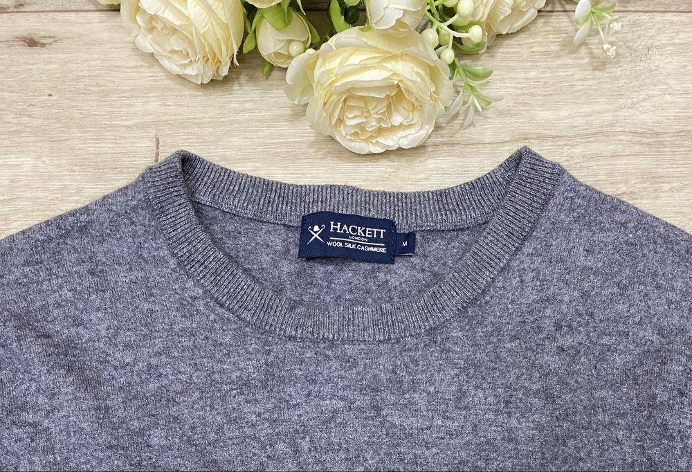 Джемпер, реглан, свитер шерсть/шелк/кашемир HACKETT LONDON, р.S-M