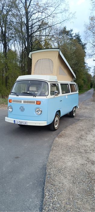 Volkswagen T2 Westfalia błękitny niebieski camper kamper