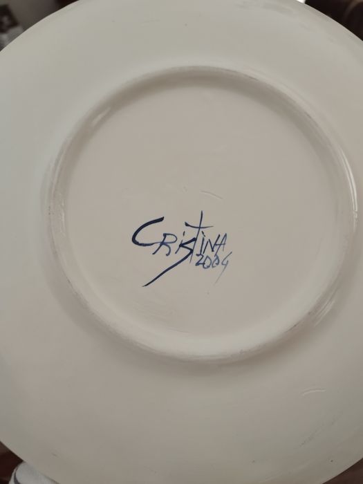 Prato Arouca pintado à mão