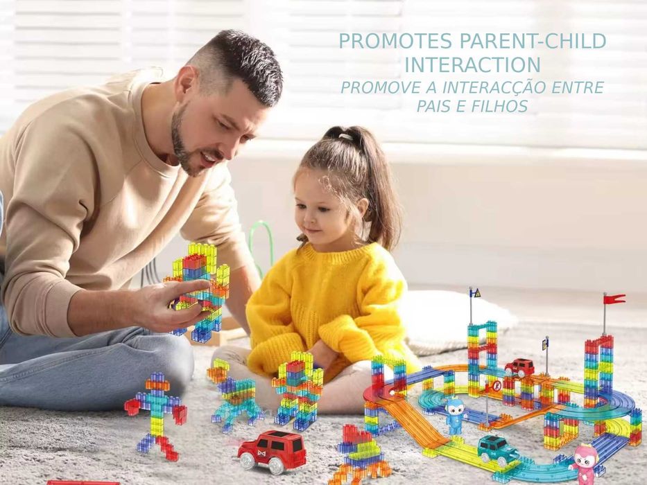 Brinquedos Magneticos conjunto 154 peças circuito de corrida (novo)