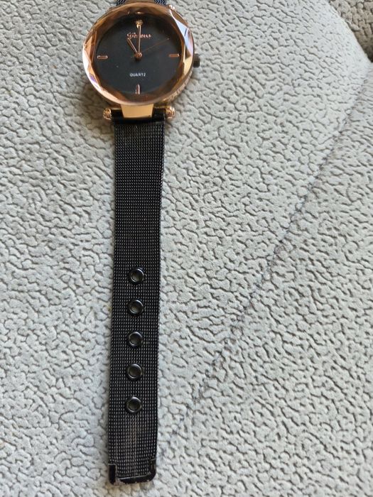 Elegancki zegarek damski czarny + rose gold minimalistyczny