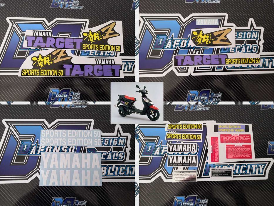 Conjunto De Autocolantes Para Yamaha Target Vers o Preta Ou Branca 