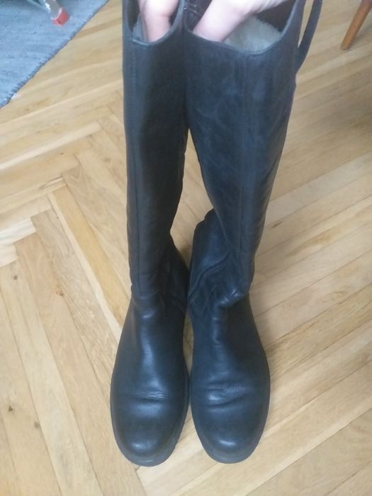 Kozaki na platformie skórzane skóra ocieplane ciepłe 38 zimowe karino