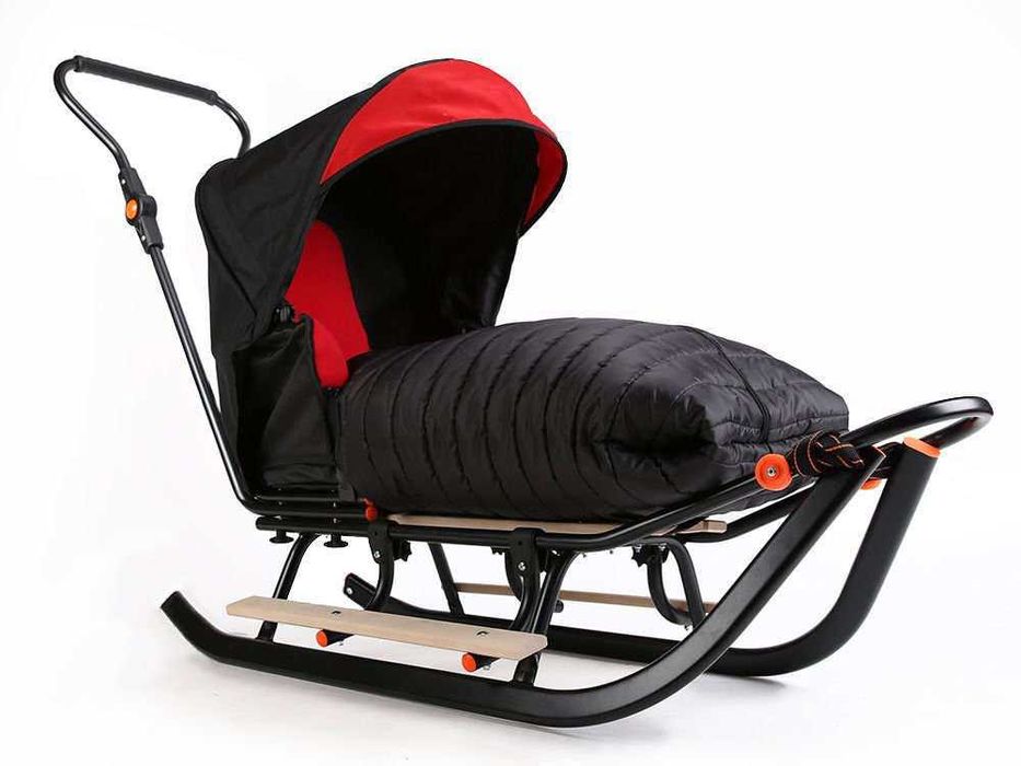 Санки дитячі Teo джіджі зі спинкою теплий спальний мішок штовхач