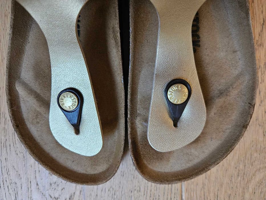 Birkenstock Gizeh 37 złote gold narrow