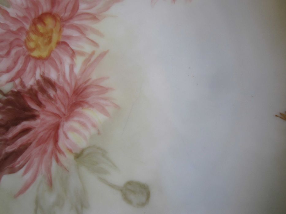 talerz Limoges Francja koniec XIX w. ręcznie malowany chryzantemy