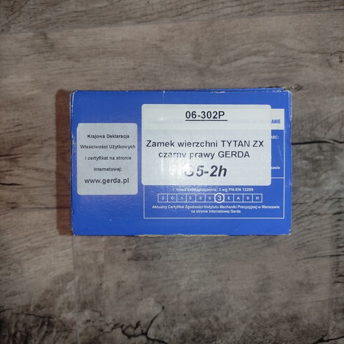 Zamek Gerda nawierzchniowy prawy, czarny