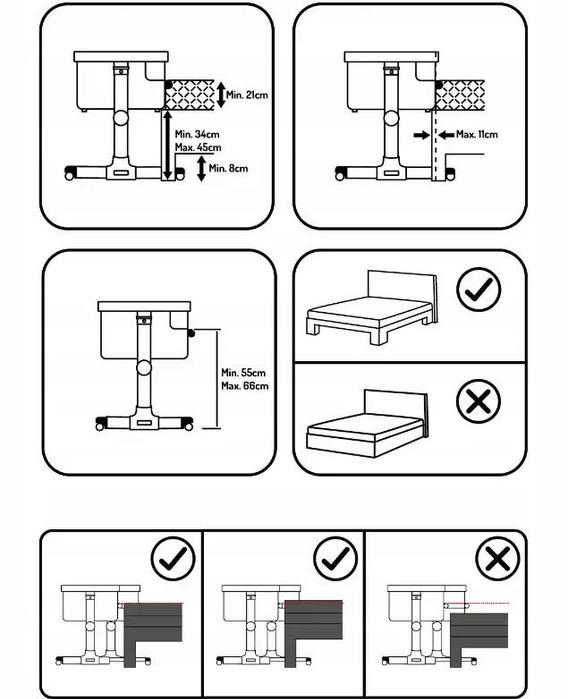 Продам приставне ліжко MoMi Revo Light grey.