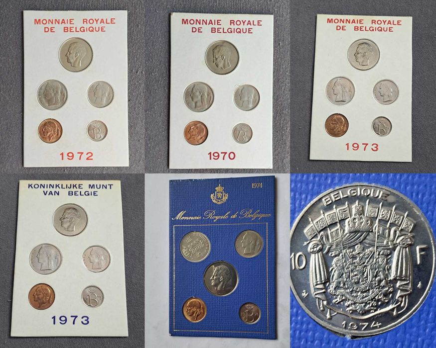 Бельгия Наборы 1970 1972 1973 1974 фламандская и франкоязычная версии