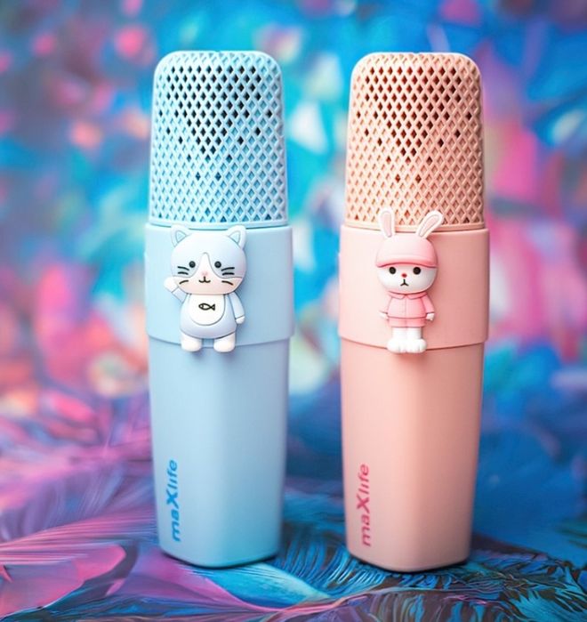 Mikrofon z Głośnikiem Bluetooth Animal – Idealny Do Karaoke i Zabawy!