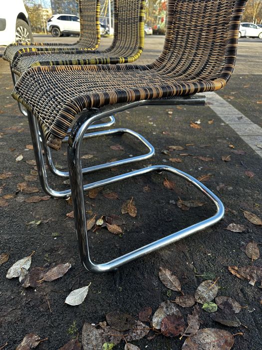 Крісло  стілець хромоване з плетінням