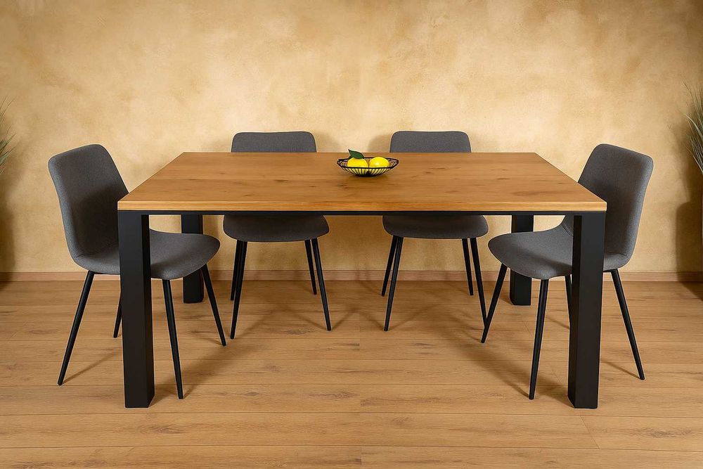 Stół Dębowy LOFT, 100% Lite Drewno DĄB, Rozkładany.