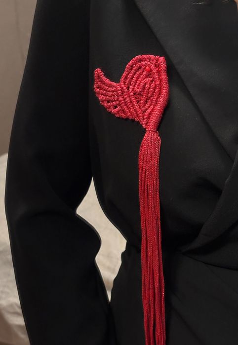 Брошка макраме, прикраса, аксесуар