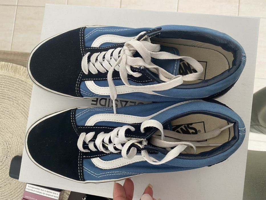 Ténis Vans Old Skool azul marinho branco
