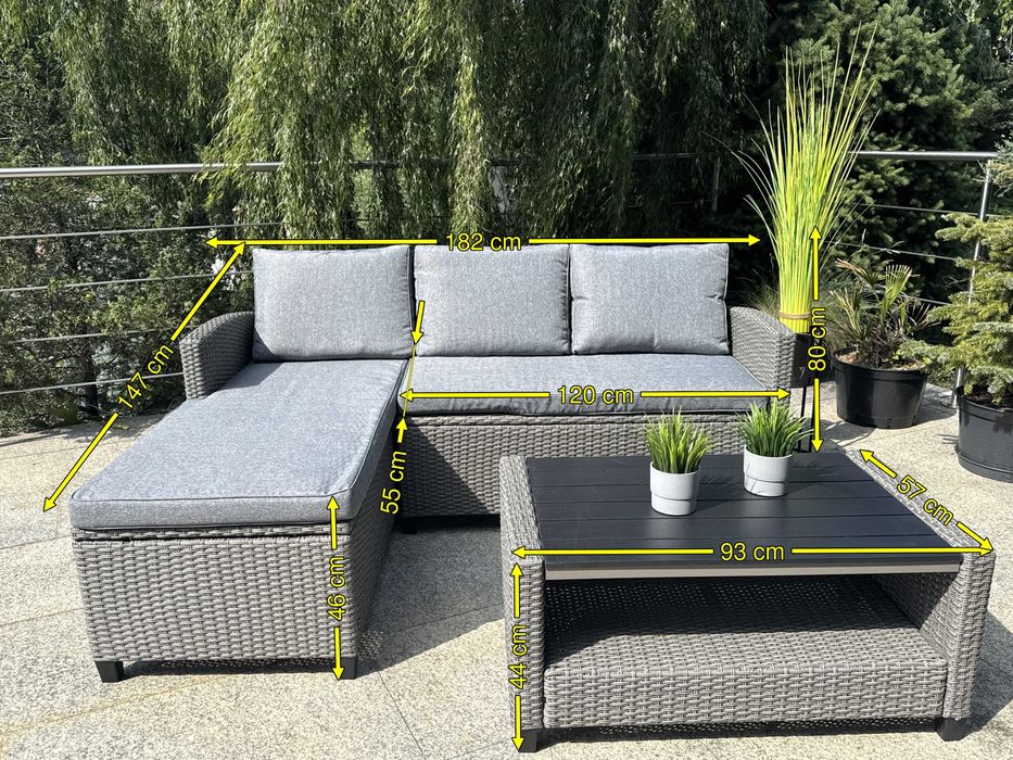 Narożnik Ogrodowy Tarasowy Meble Ogrodowe Technorattan OBNIŻKA !!