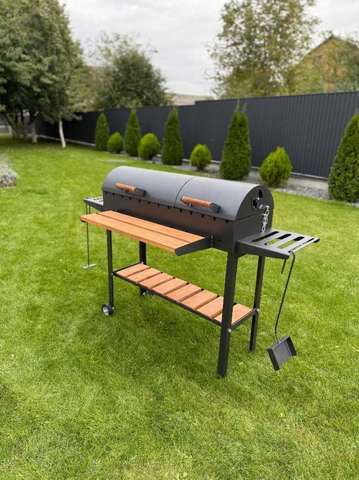 Мангал гриль барбекю метал 5 мм з решітеою для гриля та підставкою