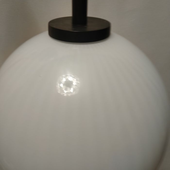 Lampa sufitowa duża biała kula Prl