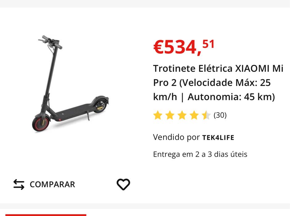 Trotinete Elétrica Xioami Mi Pro 2 autonomia: 45km